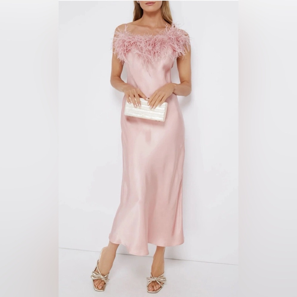 SLEEPER Dust Pink Boheme Slip Dress Size M NWOT